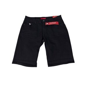 Guess Sonny Short Mens 36 Black Wash Stretch Denim Jean Shorts 12" Inseam New